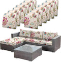 12pcs Single Seat Floral Print Outdoor Sofa Cover,Waterproof Elastic Removable Half-Wrapped Sofa Seat Cushion, Suitable for Patio, Terrace, Garden Sofa Cushion by CALBODE