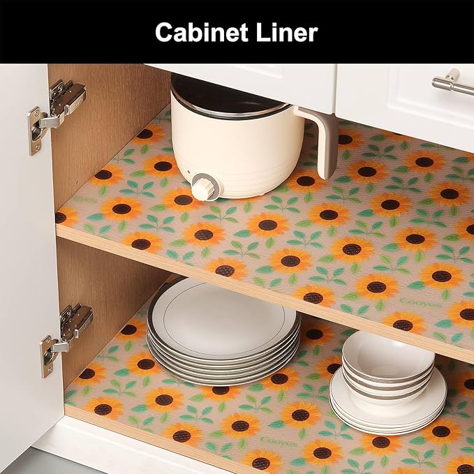 Cooyes Shelf Liner – Premium Non-Adhesive Cabinet & Drawer Liner for Kitchen – Waterproof Shelf Paper with Modern Pattern – Durable EVA Cabinet Mat – Easy to Cut （12" W x 360" L） - Image 4