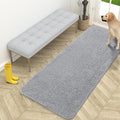 OLANLY Dog Door Mat for Muddy Paws 59x24, Absorbs Moisture and Dirt, Absorbent Non-Slip Washable Doormat, Quick Dry Chenille Mud Mat for Dogs, Entry Indoor Entryway Carpet for Inside Floor, Light Grey by OLANLY