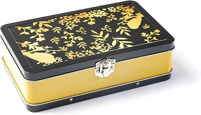 DAHO Metal Storage Box with Hinge for Office, School, Home, Makeup, Arts & Crafts and Accessories (Gold) - Image 3