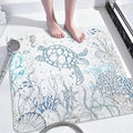 Sea Turtle Square Anti Slip Shower Mats for Inside Shower Accessories, Cute Bath Mats for Bathroom Non Slip Shower Floor Mat Decor Rubber Bathmat With Suction and Drain Holes Machine Washable, 21″X21″ by Unknown