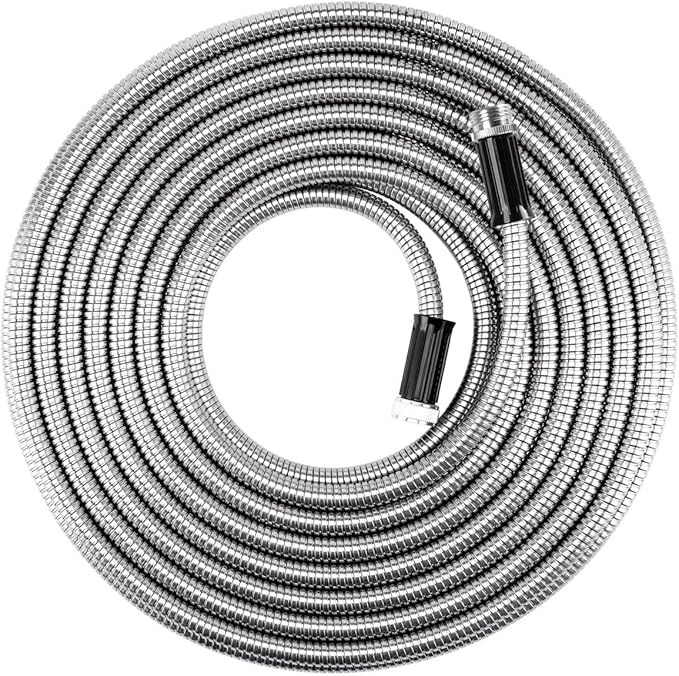 Beaulife Metal Garden Hose 100 ft Flexible No Kink Lightweight RV Drinking Water Hose Extension Leader Hose Heavy Duty Outdoor by Beaulife