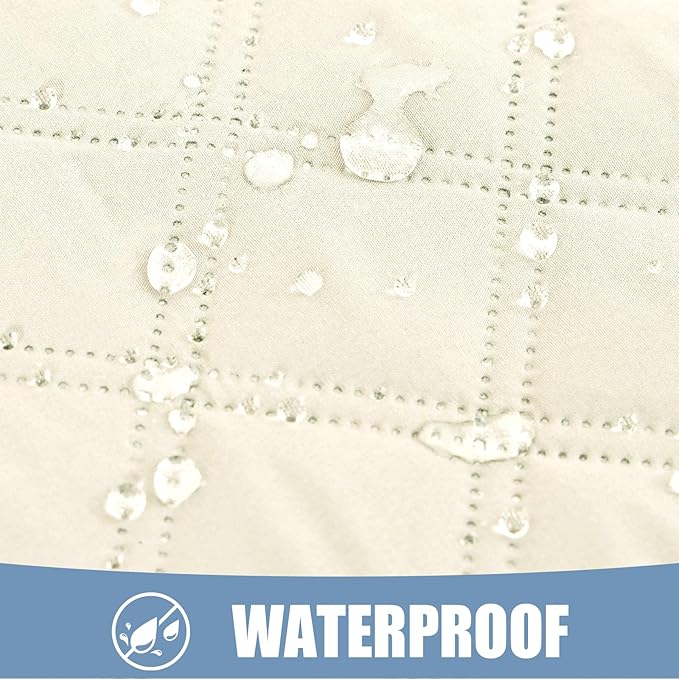 Smiry Waterproof Dog Bed Cover Pet Blanket, Soft Washable Dog Blanket for Furniture Bed Couch Sofa Reversible, Checkered (30"x53", Beige/Beige) - Image 2