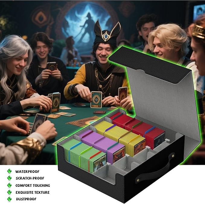Trading Card Storage Box, MTG Deck Box, Card Storage Box, Bulk Card Storage, Commander Deck Box, Sports Card Storage, Mtg Commander Deck Box,Deck Box Mtg (Black and Grey) - Image 2
