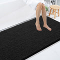 Smiry Luxury Chenille Bathroom Rugs 59x35, Extra Soft and Absorbent Shaggy Bath Mat, Machine Washable, Non-Slip Plush Carpet Runner for Tub, Shower, and Floor, Home Decor Accessories, Black by Smiry