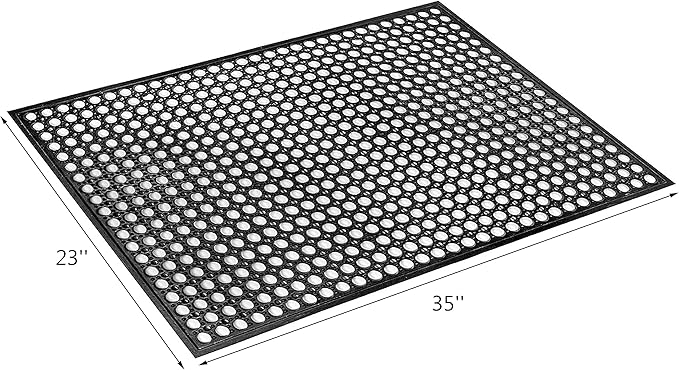 Yesland Rubber Door Mat 36 x 24 Inches, Durable Restaurant Kitchen Non-Slip Bar Drainage Utility Floor Mat, Ideal Entry Way Doormat for Home and Garden & Indoor Outdoor Wet Area - Image 2