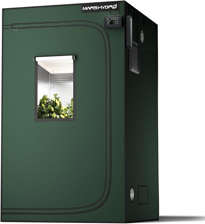 MARS HYDRO 4x4 Grow Tent Pro,48"x48"x80" 2000D Thickened Polyester Canvas & High Reflective Mylar,Larger Observation Window,Controller & Socket Hanger,for TSW2000/FC4800/FC-E4800 Indoor Plant Growing by MARSHYDRO