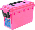 Sheffield 12631 Ammo Storage Box, Stackable .30 Cal Field Boxes, Water and Dust Resistant, Lockable Storage Box with Handle, Secures Hunting Gear, Supplies, and Bullets, Made in USA, Pink, 1-Pack by Sheffield