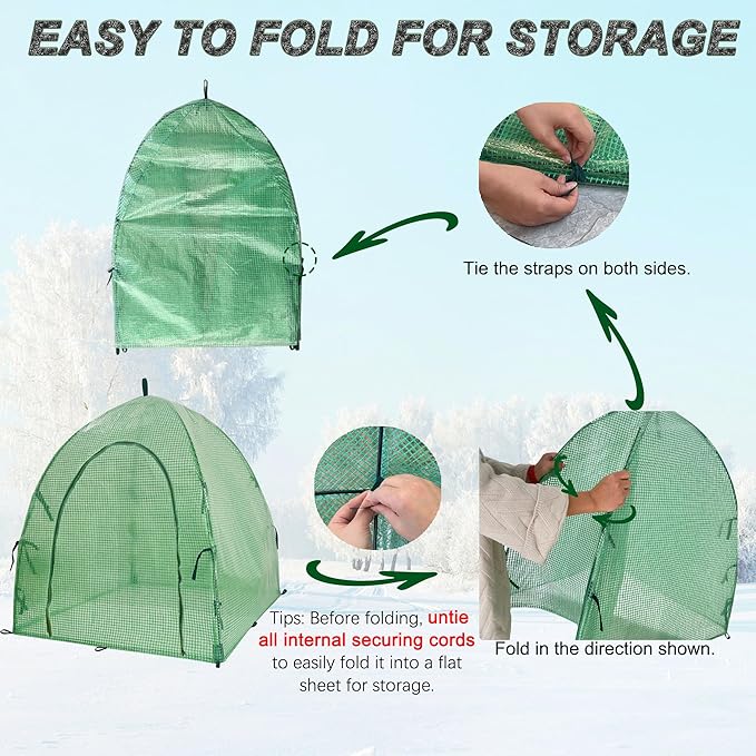 40″*40″*31″ Winter Plant Warm Covers - Raised Bed Cover, Garden Row Accelerator, Warm Tent Freeze Protection Humidity Domes for Germination, Seedling Propagation Protecting Plants from Animals 2 PCS - Image 5