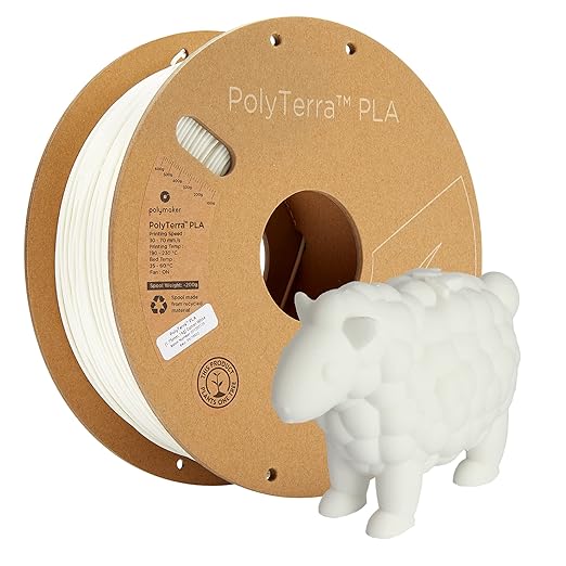 Polymaker Matte PLA Filament Cotton White 1.75mm 1kg 3D Printing Filament, PolyTerra 3D Printer PLA Filament by Polymaker