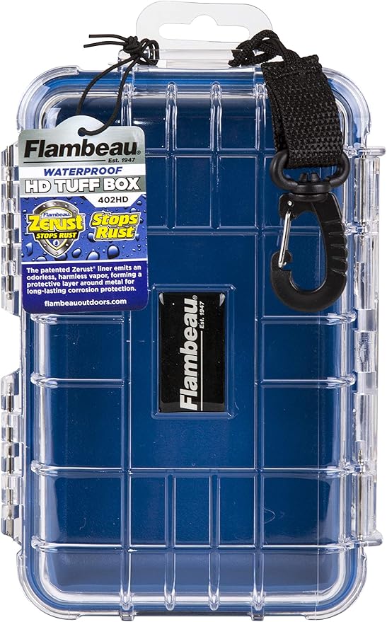 Flambeau Outdoors 402HD HD Tuff Box 400 with Zerust Anti-Corrosion Liner, Dry Box Storage, Medium, Blue/Clear - Image 3
