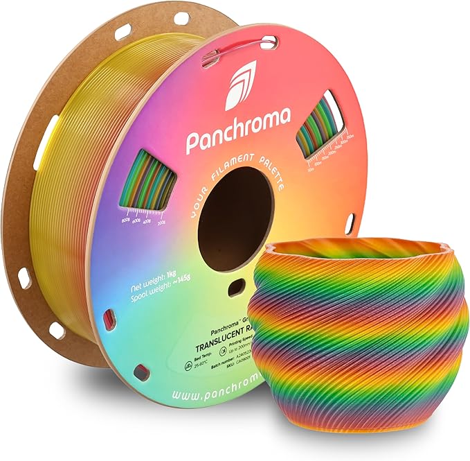 Polymaker Panchroma Gradient Translucent Rainbow PLA Filament 1.75mm, 3D Printing PLA Filament 1kg Spool (2.2lbs) - Panchroma High Translucency Multicolor 1.75mm 3D Printer PLA Filament by Polymaker