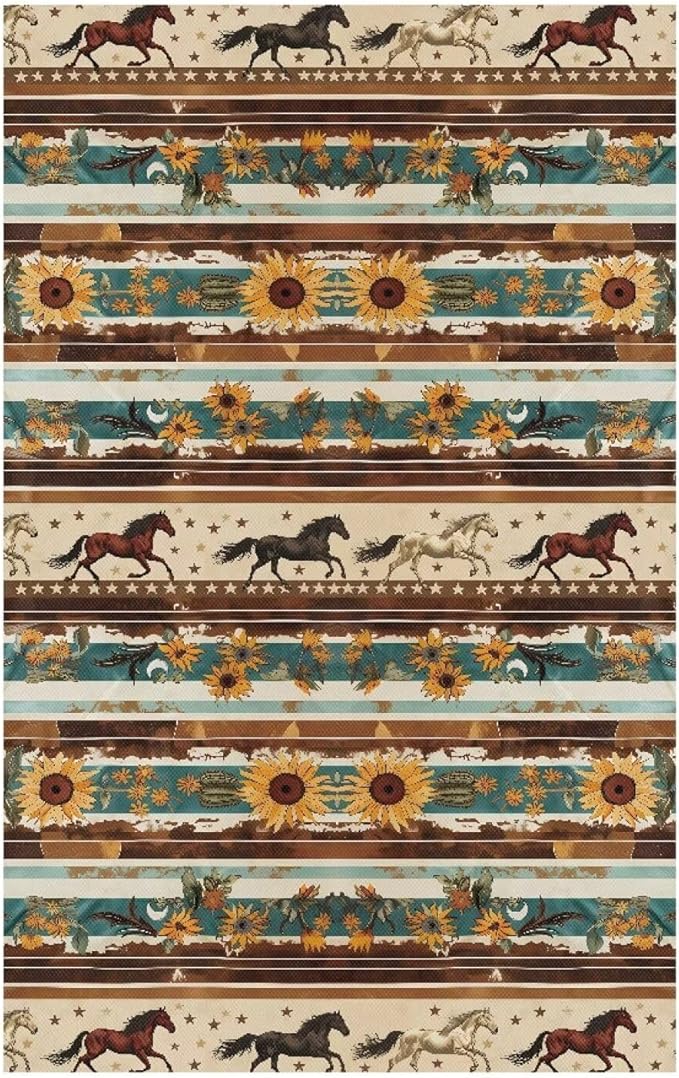 Horse Aztec Print Headrest Cover for Recliner Non-Slip Sofa Headrest Protector Fashion Couch Protective Cover Pins Washable Fabric Loverseat Protector - Image 6