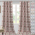 H.VERSAILTEX Blackout Curtains Printed Design 108 Inch Length 2 Panels Set Thermal Insulated Curtains for Bedroom Living Room Geometric Modern Grommet Window Drapes - Taupe and Red by HVERSAILTEX