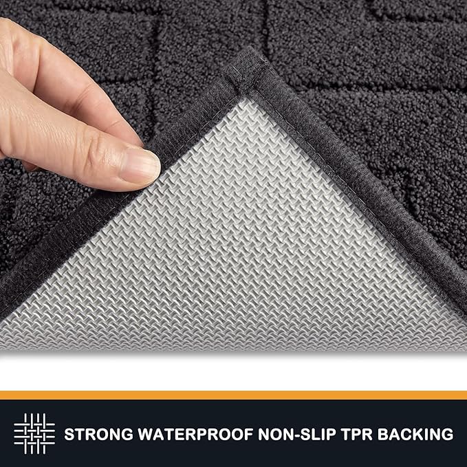 PURRUGS Dirt Trapping Door Mat 36" x 36", Non-Slip Machine Washable Entry Rug, Dog Doormat, Indoor Front Door Mat, Super Absorbent Entryway Rug for Muddy Shoes & Paws, Charcoal - Image 4
