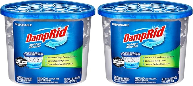 Damp Rid Moisture Absorber & Odor Remover with Activated Charcoal 2 Pack –Humidity Absorber for Home, Bathroom & Basement, 10.5 oz Disposable Buckets, – Ilios Packaging - Image 3
