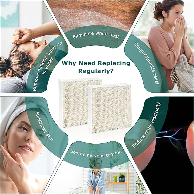 TOMOON 1043 Super Wick Humidifier Filter 2 Pack -Replacement for Essick Air Aircare 831000 EP9500 EP9700 EP9800 826000 821000 826800 and Bemis Spacesaver 800 8000 Evaporative Series air humidifier - Image 6