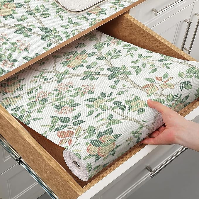 Shelf Liner for Kitchen Cabinets Non Adhesive Drawer Liners Non Slip Cupboard Liner Strong Grip Waterproof Cabinet Liners Easy to Clean Dresser Table Kitchen Shelves Paper 12IN x 10FT - Image 9