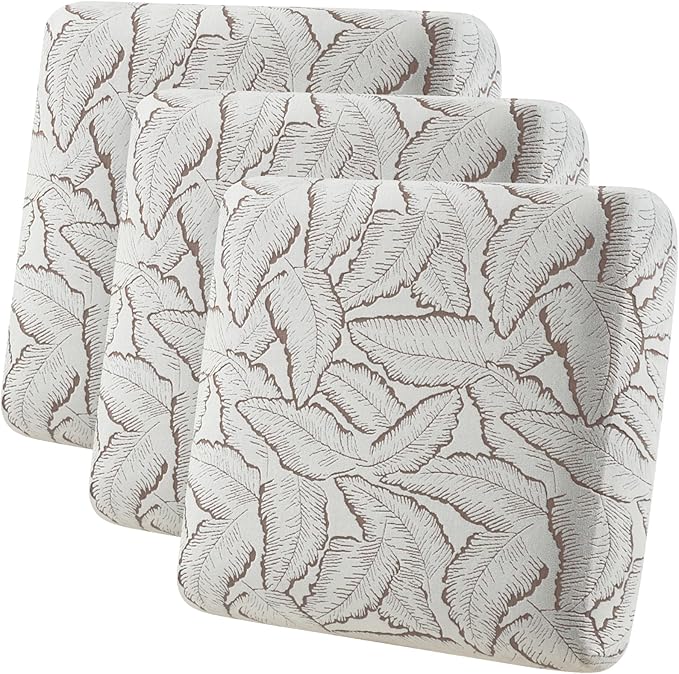 Fuloon Seat Cushion Covers, Stretch Couch Slipcovers Sofa Cushion Protective Solid Chair Slipcovers Washable Suitable for Armchair Loveseat Sofa 3 PC Khaki by Fuloon