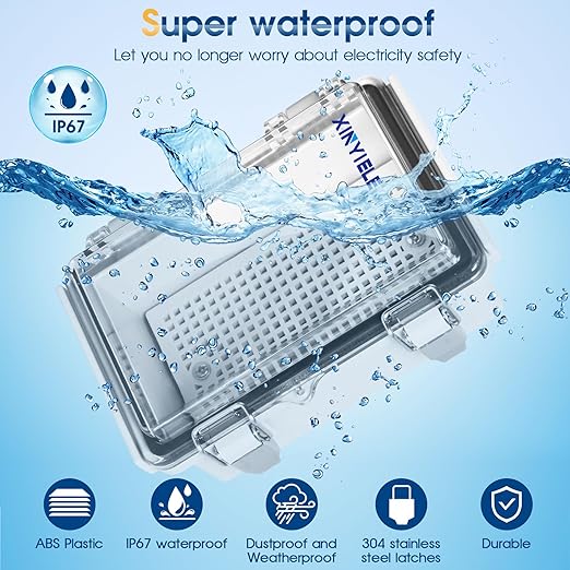 Waterproof Outdoor Project ABS Plastic Junction Box IP67 Weatherproof Dustproof Enclosure with Hinged Cover, Mounting Plate,Wall Brackets for Power Project (Clear,5.9"x3.9"x2.8") - Image 2