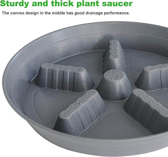 4 Pack Plant Saucer 12 inch, 8 10 14 17 inch, Plant Stand Plastic Plant Saucers for Indoors Outdoor, Heavy Duty Flower Saucers for Potted Plants, Pot Saucers for Plants, Grow Bags Saucers - Image 5