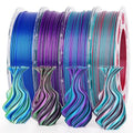 AMOLEN Silk PLA 3D Printer Filament Bundle, Shiny Dual Color PLA Filament 1.75mm Pack, PLA 3D Printing Filament, Blue Green Coral Dark Violet Purple 200g X 4 Spools by AMOLEN