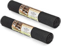 SteadMax Shelf Liner, 15 inches x 6 feet Total, Non-Slip Ultra-Grip Mats for Kitchen or Bathroom Shelves, Cabinets, Pantry, Non-Adhesive Drawer Liner, Durable, Strong, Black (2 Pack) by Steadmax