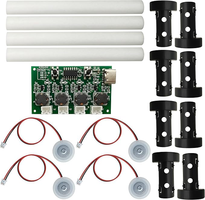 1 in 4 DC5V Humidifieration Atomization Disc Kit Type-C Interface Humidifier Module DIY Atomization Control Drive Circuit Board 4 Nozzle Spray with Switch by WelcometoSazkJere