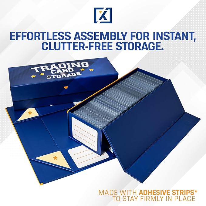 Easy Fold Trading Card Storage Box [3 PACK] Magnetic Lid | Toploader Storage Box Fits 800 Cards, 200 Toploaders, or 50 One Touch | Baseball Card Storage Box - Labels included - Image 2