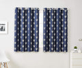 HLC.ME Arrow Printed Blackout Room Darkening Thermal Grommet Window Curtain Drape Panels for Living Room - Set of 2 - Navy Blue - 63" inch Long by HomeLinenCollections