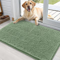 OLANLY Dog Door Mat for Muddy Paws 35x24, Absorbs Moisture and Dirt, Absorbent Non-Slip Washable Doormat, Quick Dry Chenille Mud Mat, Entry Indoor Entryway Carpet for Inside Floor, Olive Green by OLANLY
