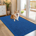OLANLY Dog Door Mat for Muddy Paws 54x32, Absorbs Moisture and Dirt, Absorbent Non-Slip Washable Doormat, Quick Dry Chenille Mud Mat, Entry Indoor Entryway Carpet for Inside Floor, Deep Navy Blue by OLANLY