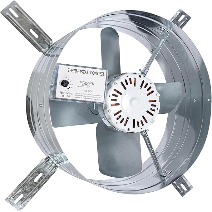 iLiving ILG8G14-12T Automatic Gable Mount Attic Ventilator Fan with Adjustable Thermostat, 2.85 Amp, 2339 CFM, Single-Speed | Automatic, 2339 CFM, 3.10 Amp, Single-Speed - Image 2