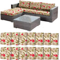 14Pcs Stretch Patio Cushion Cover, Floral Couch & Sofa Slipcovers for Patio Furniture Cushions Washable Reusable Couch Covers Replacement for All-Season (Rosy Pink Floral,Cover Only) by CALBODE