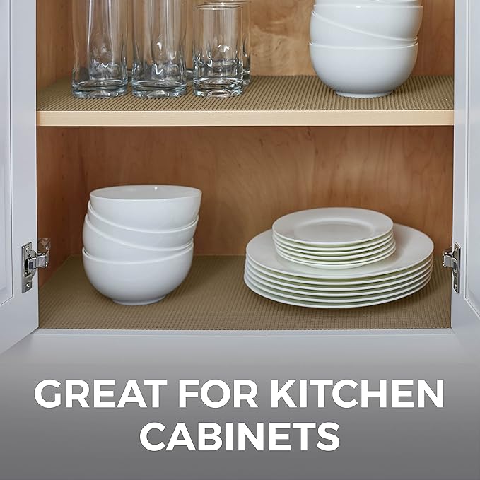 HOME GENIE Shelf Drawer and Cabinet Liner, Durable with Strong Grip, 20 in x 20 FT, Non Adhesive Liners Protect Kitchen Cabinets and Cupboard, Pantry, Bathroom Drawers and Shelves, Desks, Light Taupe - Image 6