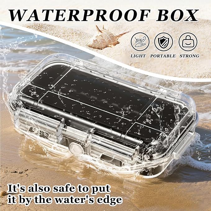 Waterproof Dry Box Clear Waterproof Storage Case with Clip Outdoor Sports Survival Equipment Shockproof Dustproof Sealed Field Box for Phone Camera Key Kayak Camping Fishing Hiking Boat - Image 4