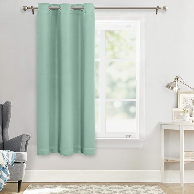 MYSKY HOME Aqua Blackout Curtains for Living Room, 63 Inch Long Grommet Room Darkening Curtain for Bedroom, Amazing Triple Weave Thermal Insulated Curtain, 1 Curtain Panel, 42 x 63 Inch, Aqua - Image 7