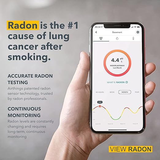 Airthings 2989 View Radon - Radon Monitor with Humidity & Temperature Detector - Battery Powered Mobile APP, WiFi, Alerts & Notifications - Image 5