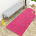 OLANLY Dog Door Mat for Muddy Paws 59x24, Absorbs Moisture and Dirt, Absorbent Non-Slip Washable Doormat, Quick Dry Chenille Mud Mat for Dogs, Entry Indoor Entryway Carpet for Inside Floor, Hot Pink by OLANLY