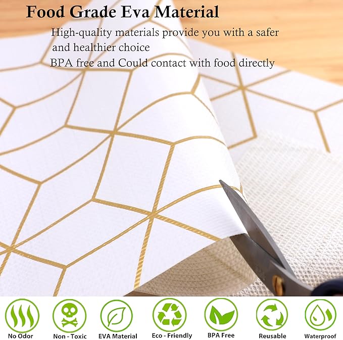 Shelf Liners for Kitchen Cabinets 18 Inch Wide X 20 Ft Non Adhesive Cabinet Drawer Liner Non Slip Water Oil-Proof Strong Grip Pantry Refrigerator Shelves Liner for Bathroom Drawer Mat Cupboard Closet - Image 5