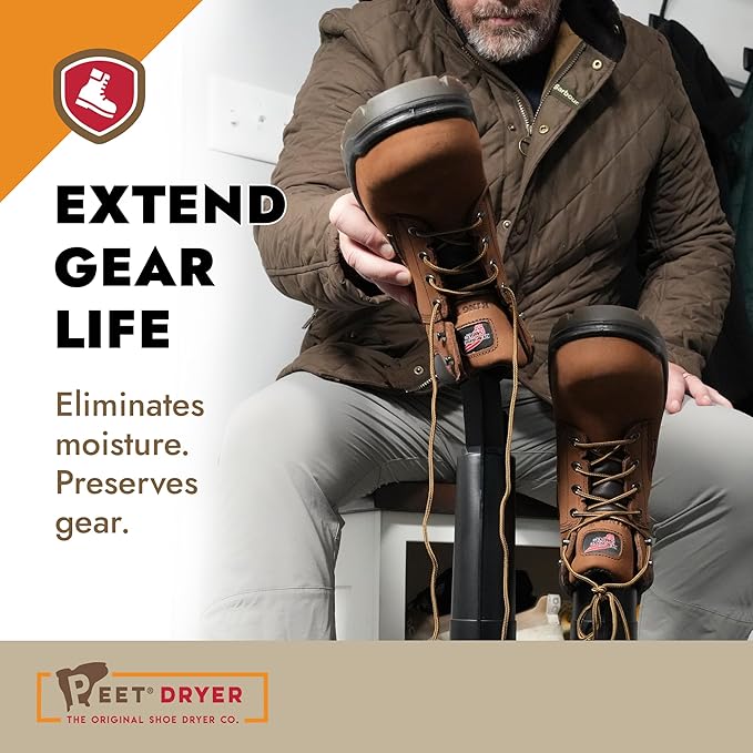 PEET, Original XL Tall Electric Shoe & Boot Dryer, Effective Drying for Hunting Boots, Hiking Boots & Outdoor Gear, Made in USA, Black - Image 4