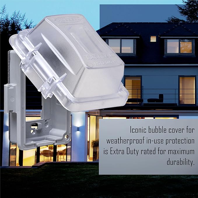 TayMac MM420C 1-Gang Nonmetallic Extra Duty Weatherproof In-Use Horizontal/Vertical 16-in-1 Standard Cover, 2.75 in, Clear - Image 7