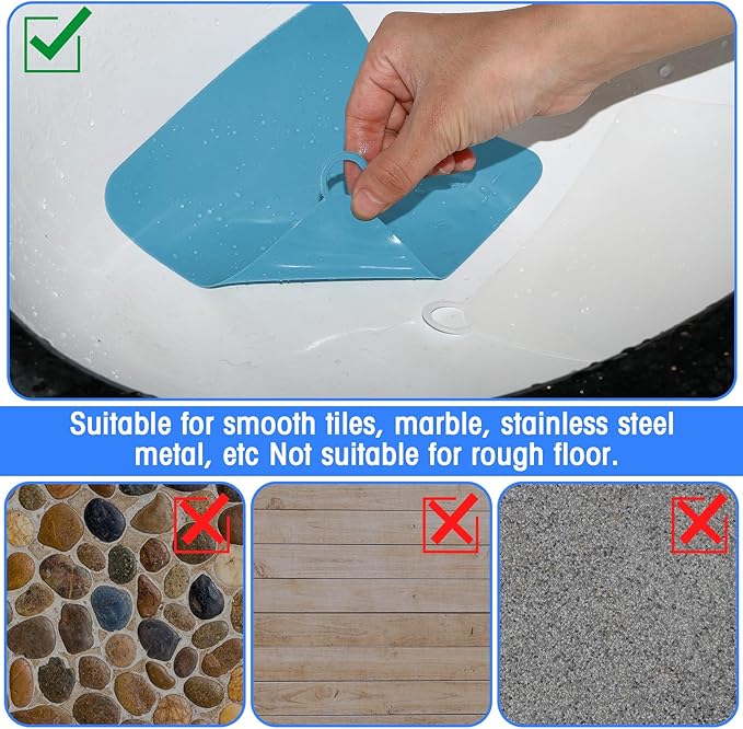 Yinkin 6 Pcs Drain Covers to Keep Bugs Out Silicone Shower Floor Tub Stoppers Bathtub Drain Stoppers Sewer Anti-Odor Mats Deodorizing Plugs for Bathroom(6 x 6 Inch,Square,Blue, Yellow and White) - Image 4