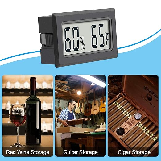 Reptile Thermometer 4-Pack Mini Digital Humidity Temperature Meters Gauge Indoor Hygrometer Thermometer AikTryee wiht ℉ for Humidors Greenhouse Garden Cellar Closet Guitar Case - Image 3