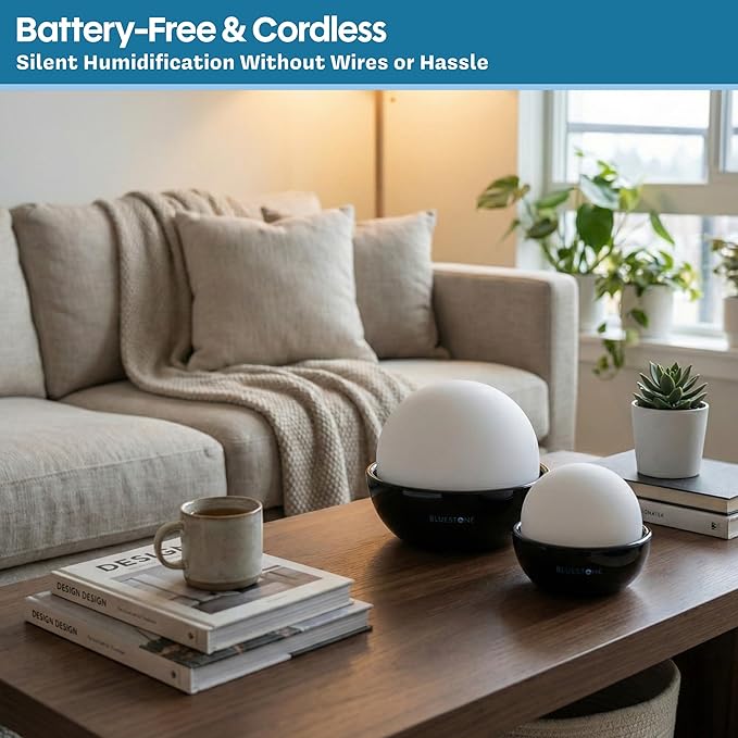 Humidifiers, Set of 2 Stone Decorative Ceramic Natural Water Humidifier, Non-Electric Battery Free for Bedrooms, Great for Babies by Bluestone - Image 5