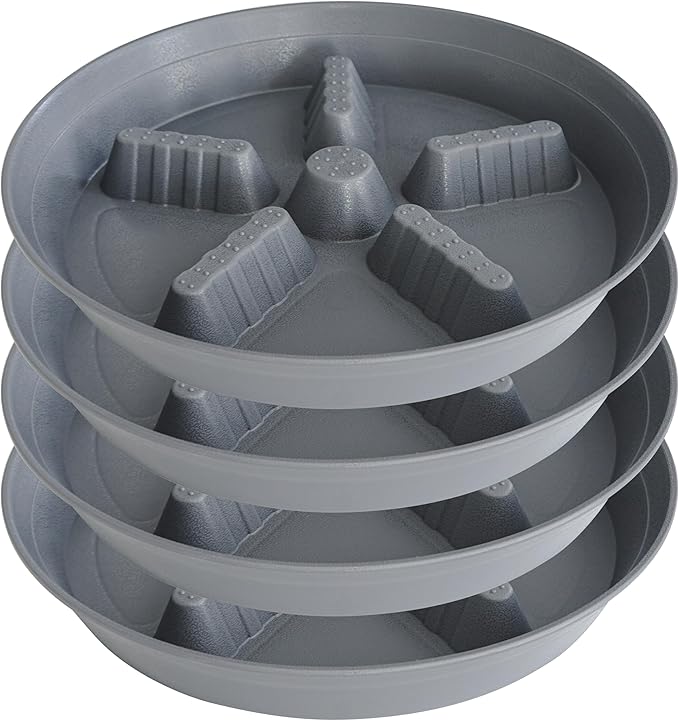 4 Pack Plant Saucer 12 inch, 8 10 14 17 inch, Plant Stand Plastic Plant Saucers for Indoors Outdoor, Heavy Duty Flower Saucers for Potted Plants, Pot Saucers for Plants, Grow Bags Saucers by Unknown