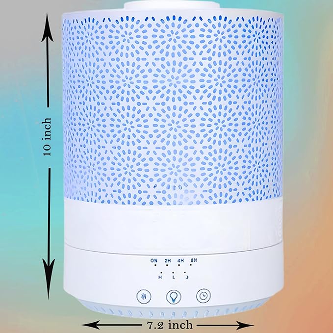 BlueHills 2500 ML XL Essential Oil Diffuser Aroma Humidifier with Timer for Large Home Decor Baby Rooms Big Huge 2.5 L Capacity Long Run Color Changing Lights Decorative Design High Mist White- F002 - Image 3