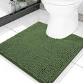 Smiry Luxury Chenille Toilet Rugs U-Shaped 20x20, Soft Absorbent Non-Slip Contour Bathroom Rugs for Toilet, Machine Washable Contoured Bath Mats, Olive Green by Smiry