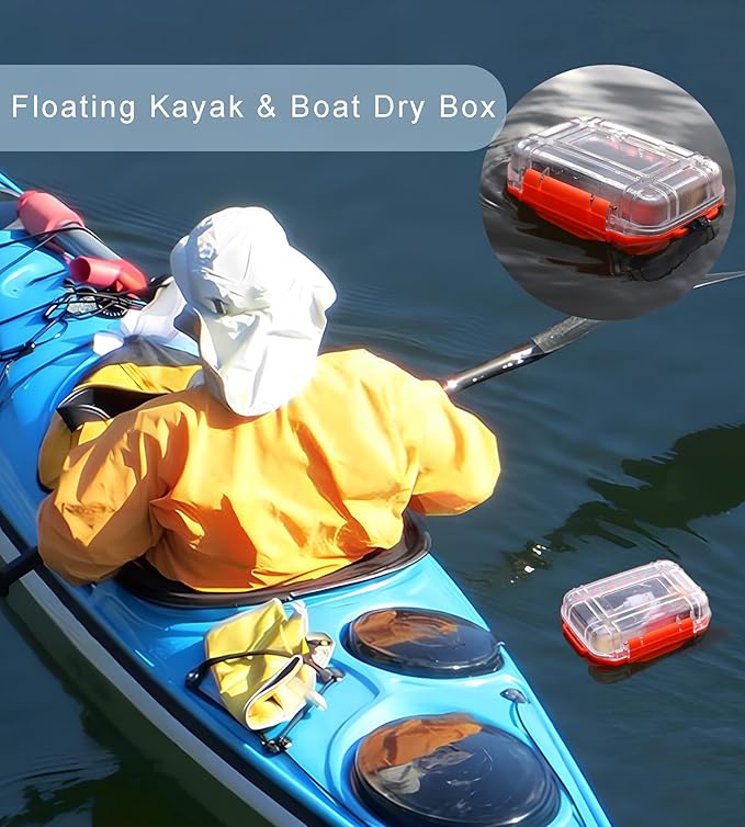 Small Waterproof Box Mini Dry Box Waterproof Container Watertight Storage Case Small Waterproof Boxes for Kayaking Boating Orange Drybox, 5.5" L x 4" W x 2.4" H - Image 4