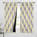 Beauoop 100% Blackout Curtains 63 Inches Long 2 Panels for Bedroom Living Room Yellow Grey Moroccan Geo Room Darkening Thermal Insulated Soundproof Rod Pocket Back Tab Window Treatments Drapes, 50x63 by Beauoop